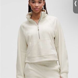 Lululemon Scuba Oversized Funnel Neck Half Zip .Size Medium/Large, Bone.